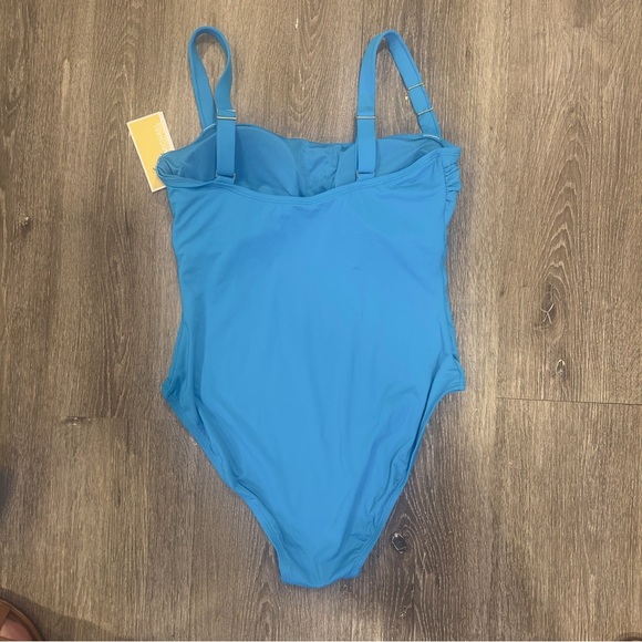 New Michael Kors Logo One piece swimsuit sizes 10 & 12 available Color Crew blue - Picture 5 of 7